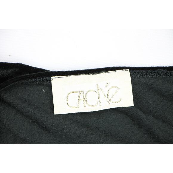 Cache Black Velvet Bodycon Evening Dress S - Picture 7 of 11